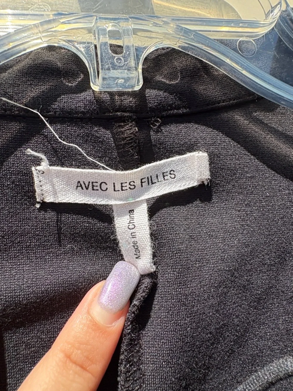 Avec Les Filles Black Lace-Up Ruffle Hem Dress - Picture 3 of 6